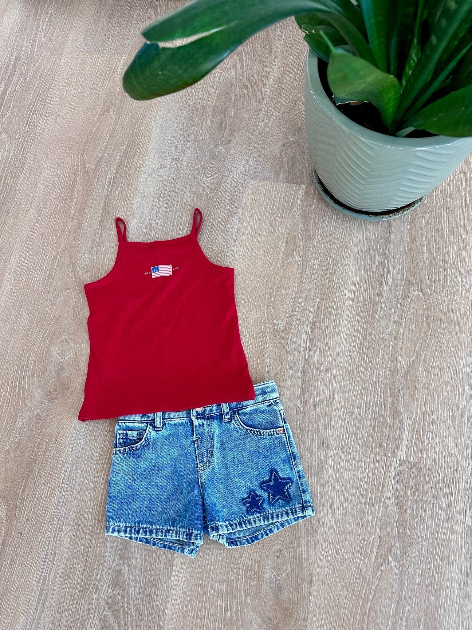This patriotic toddler outfit is giving all the summer vibes! ❤️⭐💙 The sweetest combo of a red American flag tank and star embroidered denim shorts—perfect for 4th of July celebrations, summer BBQs, parades, fireworks, and family photos.
These pieces are comfortable, affordable, and easy to mix and match all season long. Whether you're heading to a backyard cookout or watching fireworks, this festive outfit is ready for summer fun! ☀️
#LTKKids #FourthOfJulyOutfit #PatrioticStyle #ToddlerFashion #KidsStyle #SummerOutfits #RedWhiteAndBlue #AmericanaStyle #FourthOfJulyKids #ToddlerGirlStyle #KidsOOTD #SummerFashion #TargetStyle #PatrioticOutfit #MatchingSummerStyle #FireworksReady #FamilyPhotoOutfit #AffordableFashion #MomLifeFinds #LTKFamily
toddler girls 4th of July outfit, patriotic kids outfit, American flag tank top, toddler denim shorts, star embroidered shorts, red white and blue outfit, summer toddler fashion, girls patriotic clothing, kids holiday outfit, Fourth of July clothing for girls, affordable toddler outfit, Target kids clothing, summer family photo outfit.

#LTKKids #LTKBaby #LTKmomlife