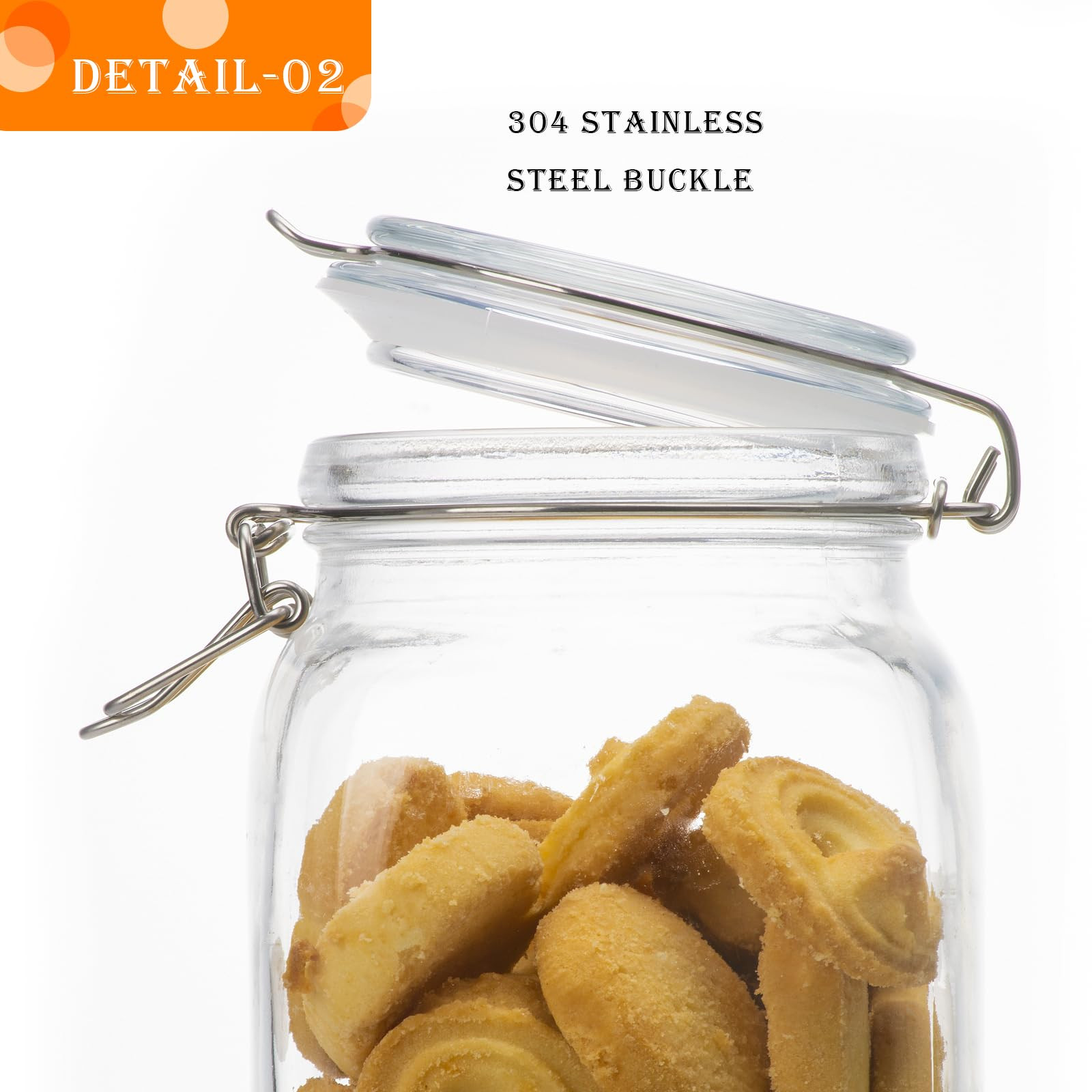 78oz Glass Food Storage Jars with Airtight Clamp Lids, 3 PCS Food Storage Canister for Kitchen & ... | Amazon (US)