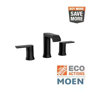 MOEN Genta 8 in. Widespread 2-Handle Bathroom Faucet in Matte Black(Valve Included) 84763BL - The... | The Home Depot