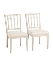 2pk Tavel Gilt Wooden Upholstered Side Chairs | TJ Maxx
