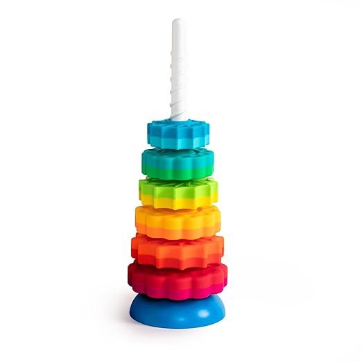 Fat Brain Toys SpinAgain - Corkscrew Stack-and-Sort Toy for Babies & Toddlers | Amazon (US)