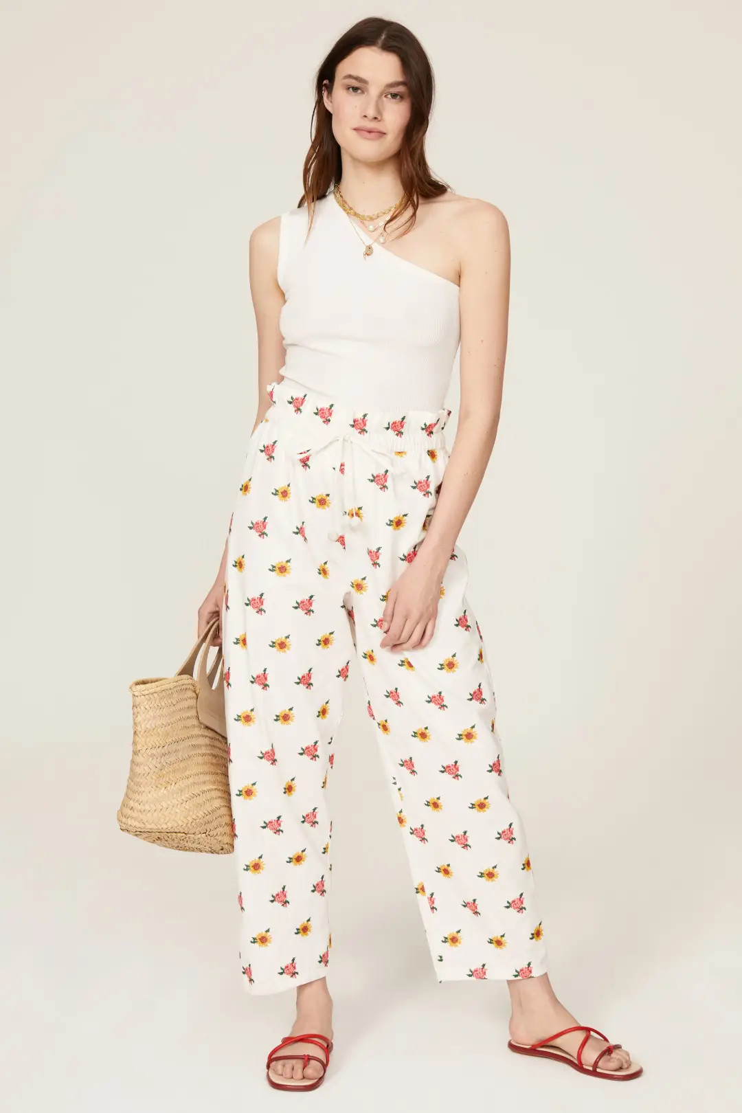 Mixed Flowers Embroidered Pants | Rent the Runway