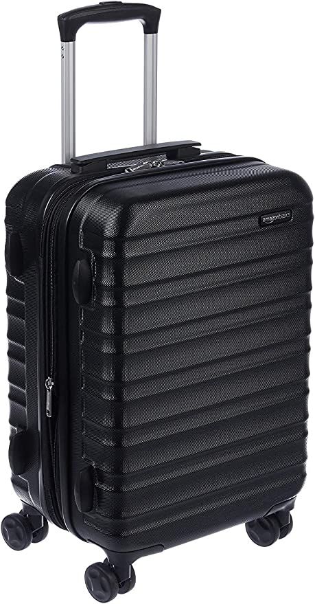 AmazonBasics Hardside Spinner, Carry-On, Expandable Suitcase Luggage with Wheels, 21 Inch, Black | Amazon (US)