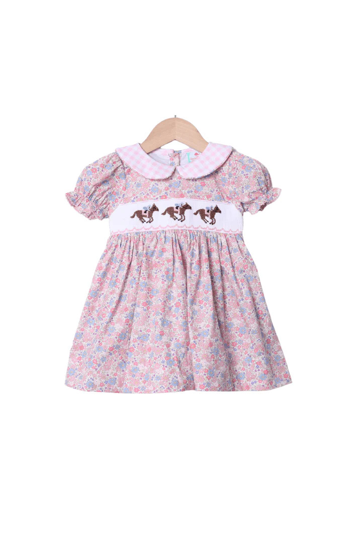 Smocked Run For The Roses Floral Derby Dress | The Smocked Flamingo