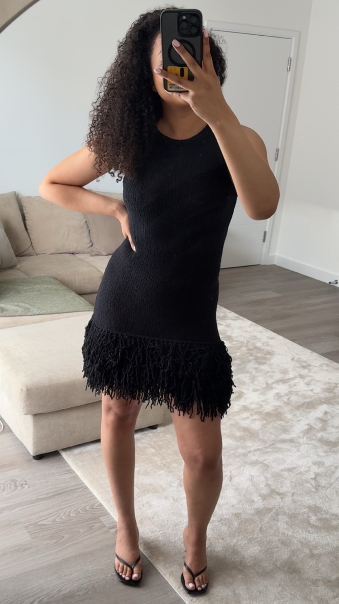 Another fave I picked up! 
Perfect for a date night or evening out! 

Tags: Date night, Drinks, Evening, Girls Night, Classy, LBD, Little Black Dress, Mini Dress, Fringed Dress, ASOS, Thong Heels, Heels, Zara

#LTKsummer #LTKuk #LTKdatenight