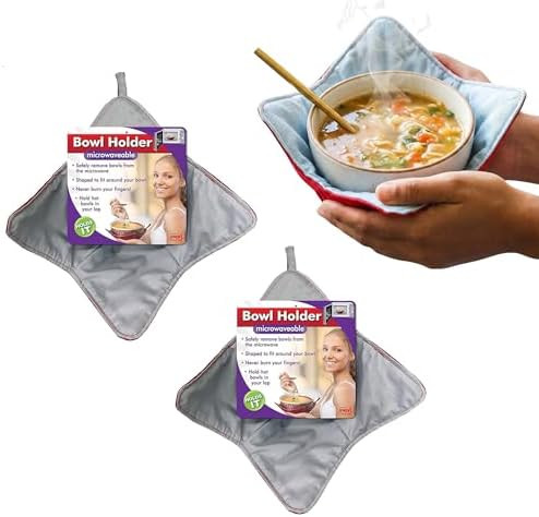 Jokari Microwavable Bowl Holder 2-Pack, Reversible Hot Pad Cozy for Soup, Pasta, Oatmeal, and Ice... | Amazon (US)