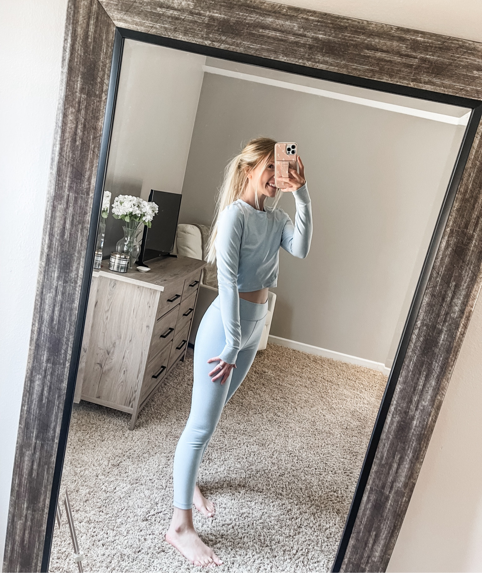 Love this color and it’s so soft! The fit is so good. I got petite in the bottoms since I’m short 