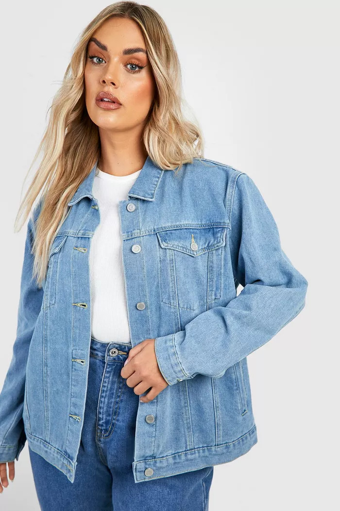 Plus Denim Longline Oversized Jacket | Boohoo.com (UK & IE)