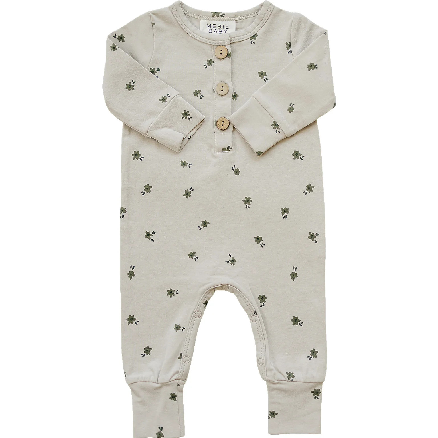 Mebie Baby Vines Long Sleeve Button Romper | Mebie Baby