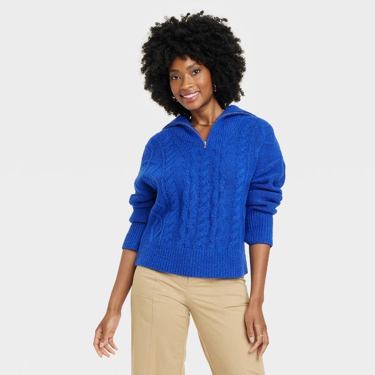 Women's Quarter Zip Sweater - A New Day™ | Target