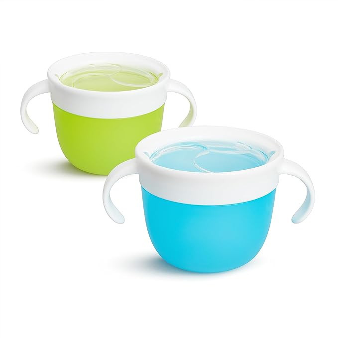 Munchkin® Snack™ Catcher Toddler Snack Cups, 2 Pack, Blue/Green | Amazon (US)
