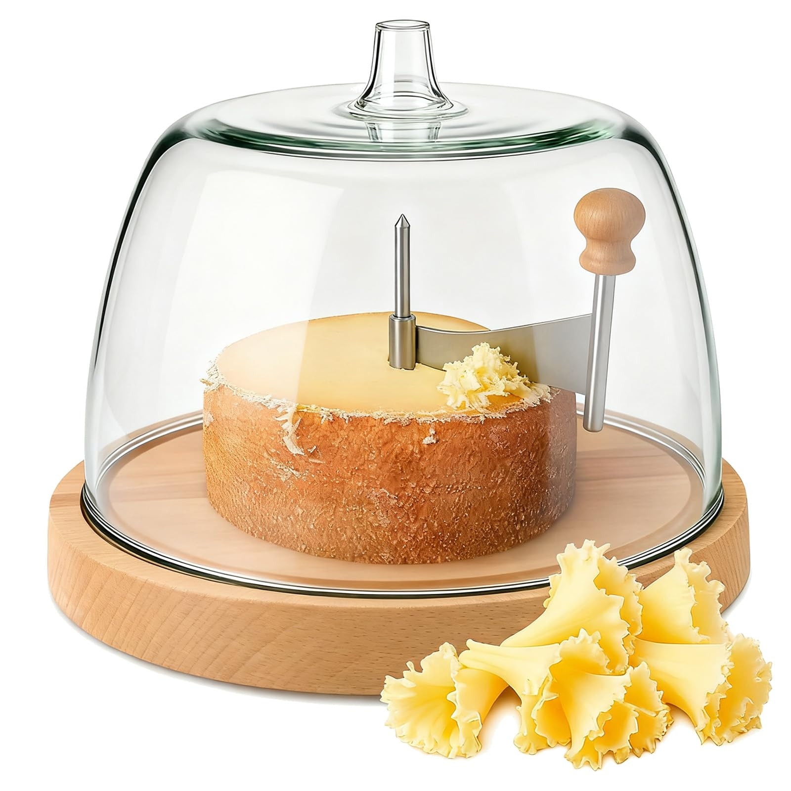 Cheese Curler Wheel with Lid, Stainless Steel Cheese Curler Flower Maker Wheel Slicer, Sharp Blad... | Amazon (US)