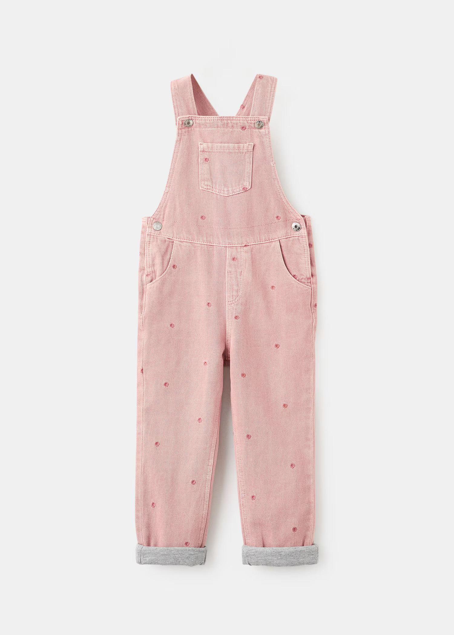 Long embroidered floral dungarees | MANGO (UK)