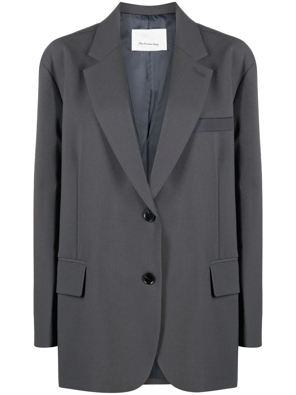 The Frankie Shop Bea single-breasted blazer - Grey | Farfetch Global