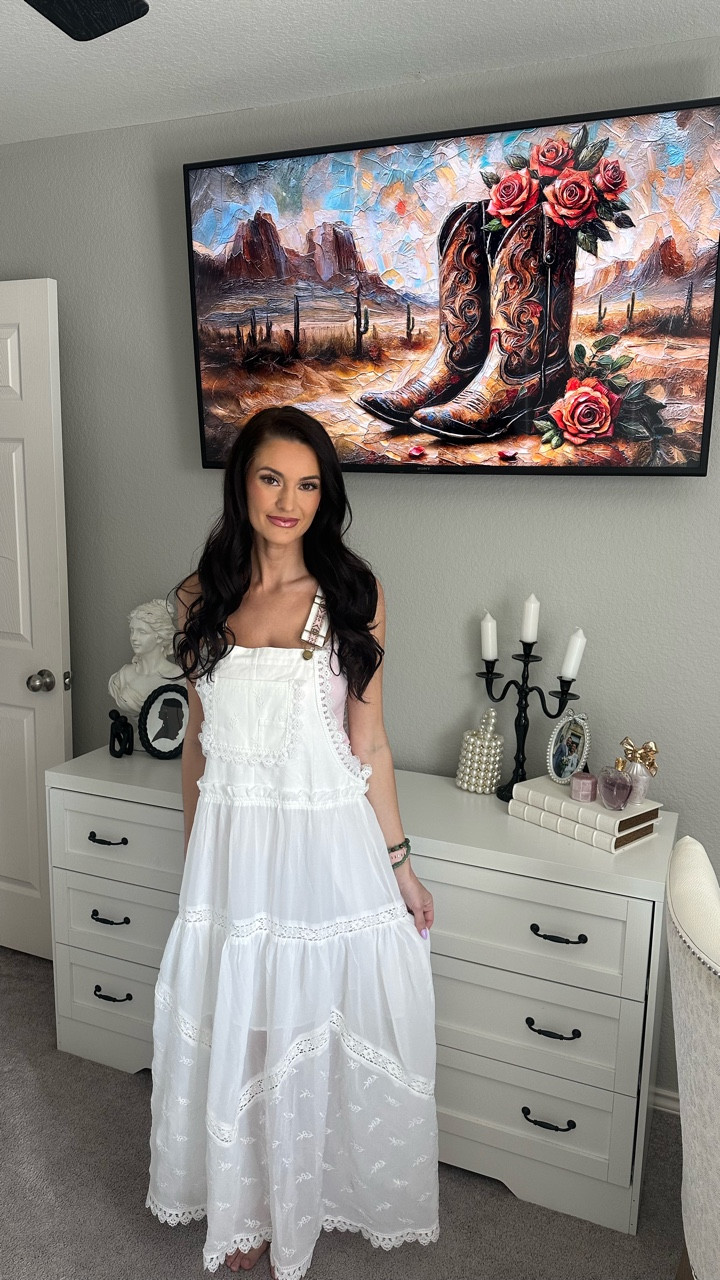 Lace overall summer dress
Free people dupe
Amazon find 

#LTKFestival #LTKootd