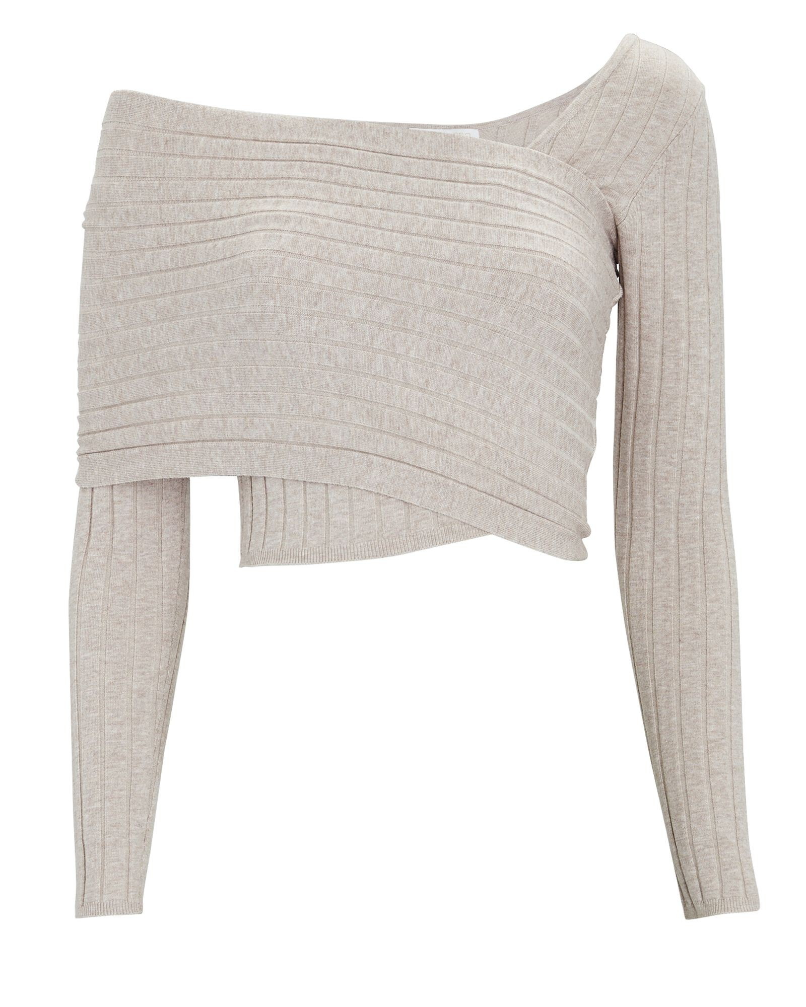 Rosette Asymmetrical Rib Knit Top | INTERMIX