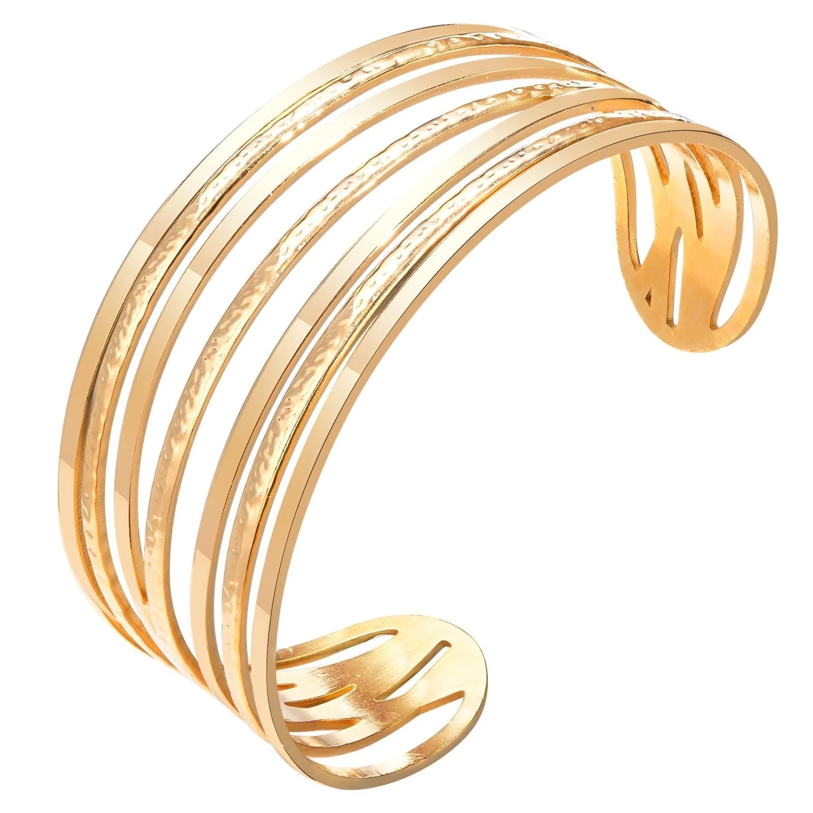 Women Gold Cuff Bracelets Bangles - 18K Gold Plated Cuff Bangle Bracelet for Women Trendy Jewelry... | Walmart (US)