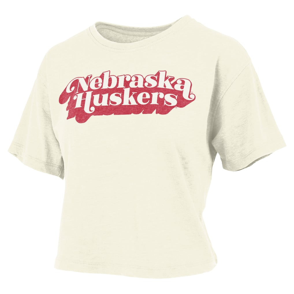 Nebraska Huskers Pressbox Women's Vintage Easy Team Name Waist-Length T-Shirt - White | Fanatics