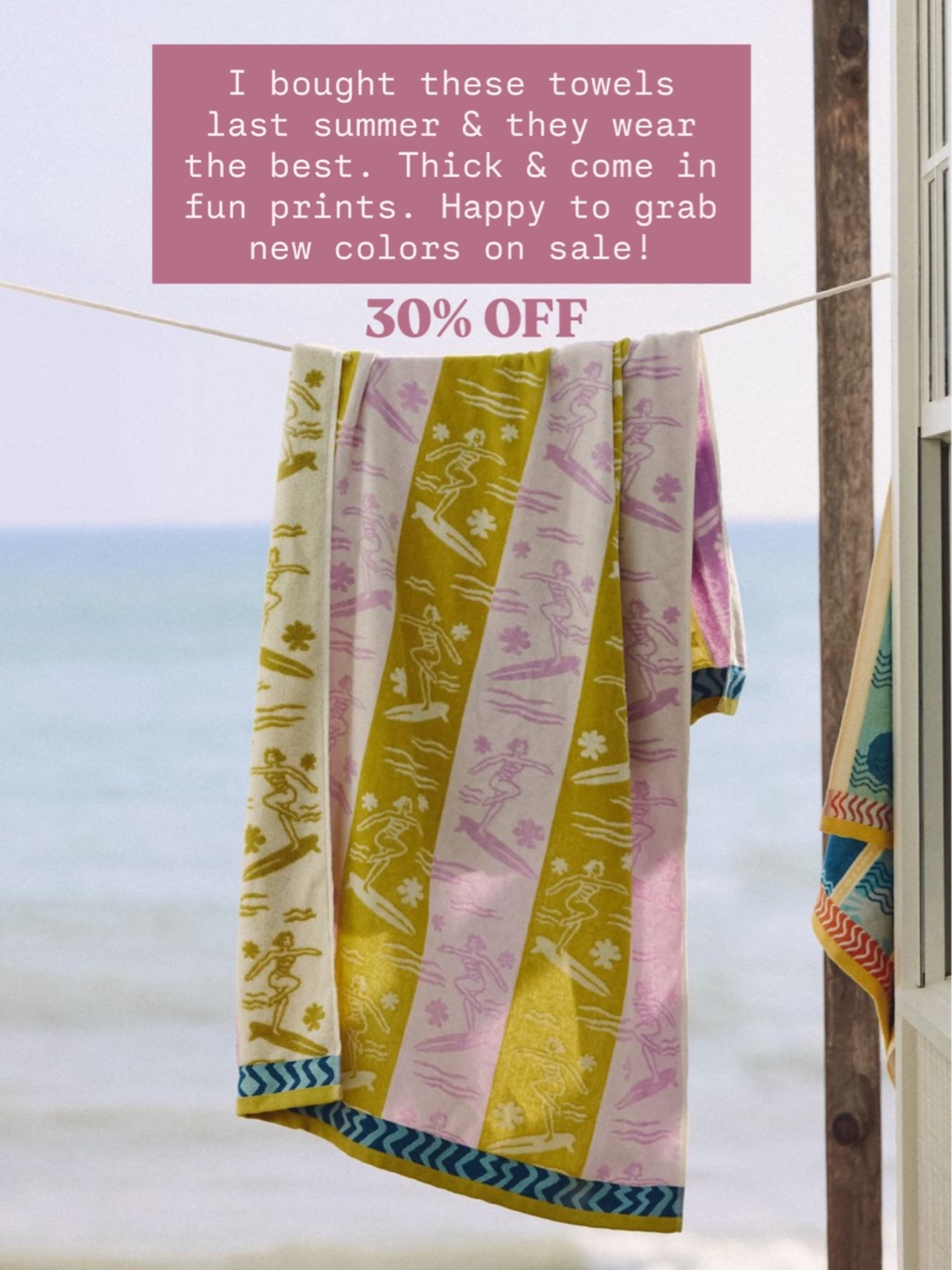 The BEST beach towels from Anthro! 30% off this weekend it’s the perfect time to stock up! 

Loverly Grey, Anthropologie sale, pool towels, beach finds

#LTKSaleAlert #LTKHome