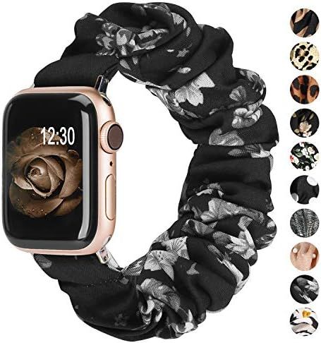 TOYOUTHS Compatible with Apple Watch Band Scrunchie 38mm 40mm Women Elastic Strap Soft Cloth Fabr... | Amazon (CA)