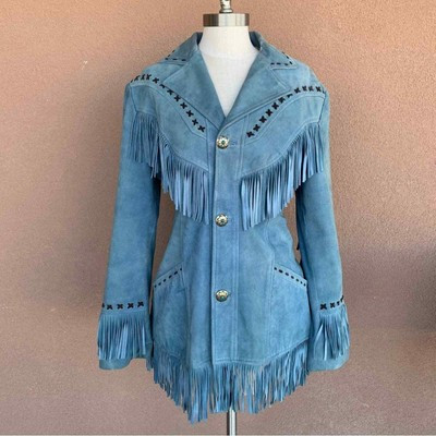 Vintage Tasha Polizzi Blue Fringe Western Jacket | eBay US