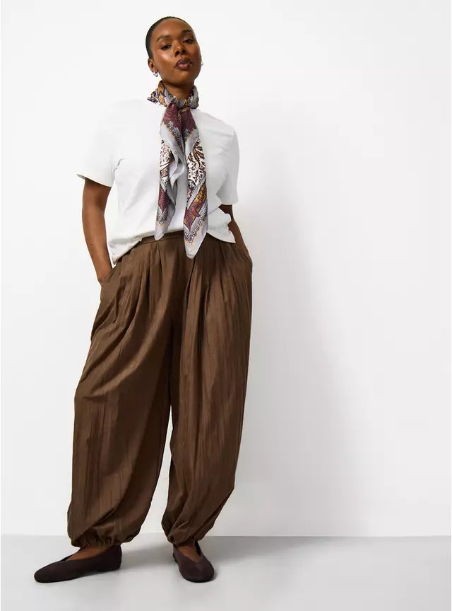 Buy Chocolate Sandwash Balloon Leg Trousers 12 | Trousers | Tu | Tu Clothing