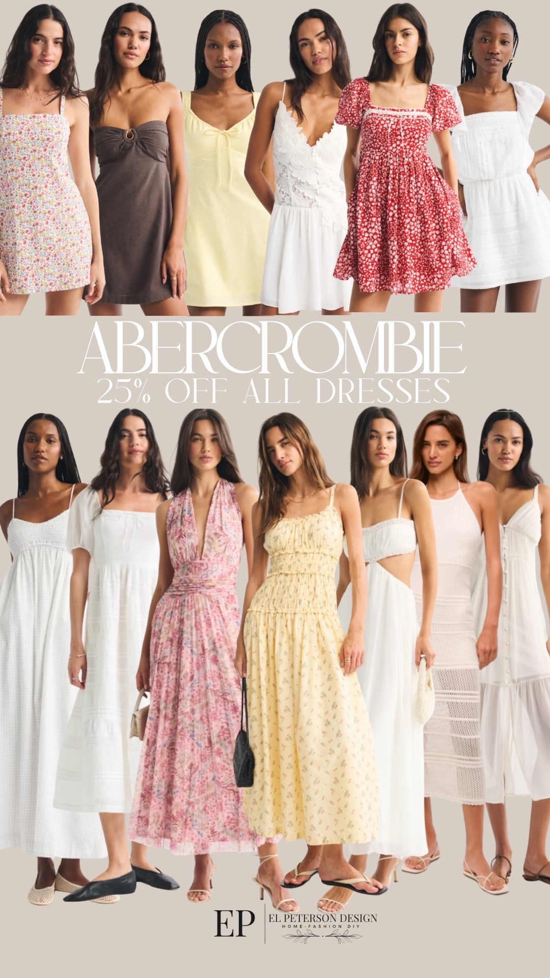 Abercrombie 
25% off all dresses 

#LTKSaleAlert