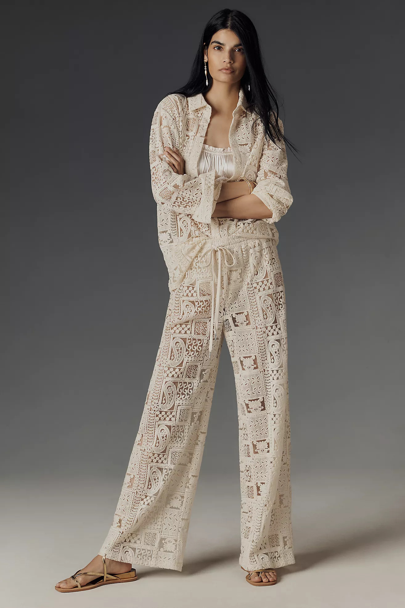 BLITHE Lace Pull-on Pants | Anthropologie (US)