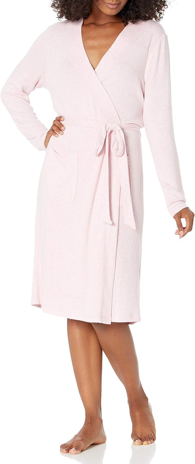 Amazon Essentials Women's Cozy Lounge Long-Sleeve Robe with Belt and Pockets | Amazon (US)