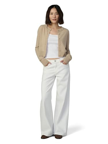 Joe's Jeans Women's Lou Low Rise Petite Wide Leg Jeans, White, 29 | Amazon (US)