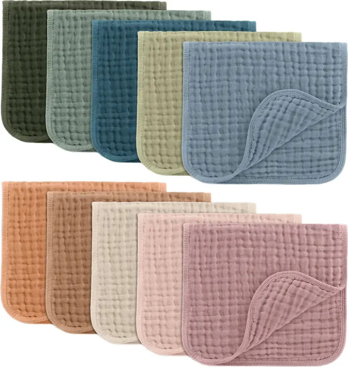 Muslin Burp Cloth for Baby, Pack of 10 | Nordstrom