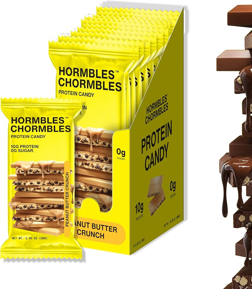 Hormbles Chormbles Protein Candy Bars, Peanut Butter, 10g Protein, 0g Sugar, 140 Calories, Peanut... | Amazon (US)