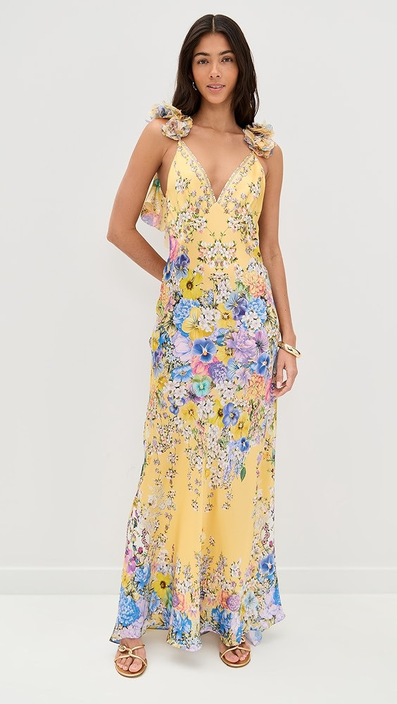 V Neck Bias with Back Frill Slip Dress | Shopbop