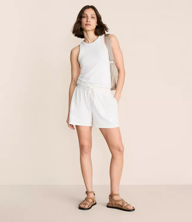 Lou & Grey Striped Jacquard Rounded Hem Shorts | LOFT