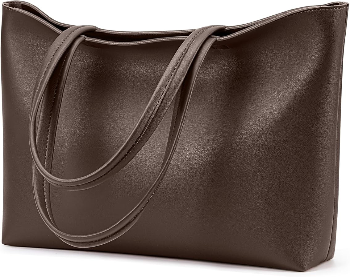 KALIDI Tote Bag Zipper Shoulder Bag Faux Leather Purses Satchel for Women Casual Handbag Work Dat... | Amazon (US)