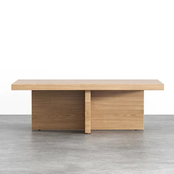 Farmhouse Wood Coffee Table Rectangle-Shaped In Natural Rustic | Wayfair North America