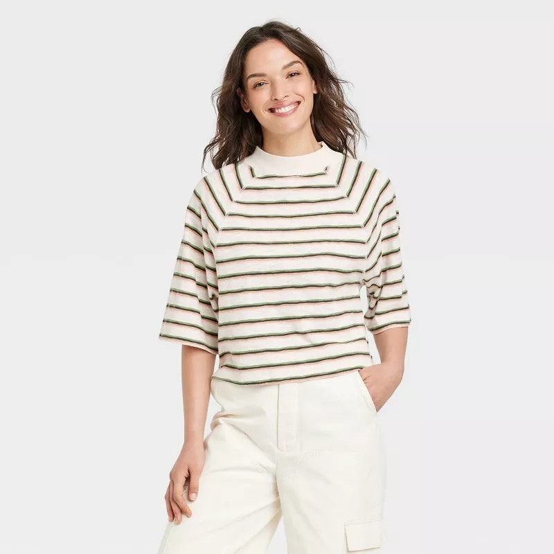 Women's Elbow Sleeve Mock Turtleneck T-Shirt - Universal Thread™ | Target