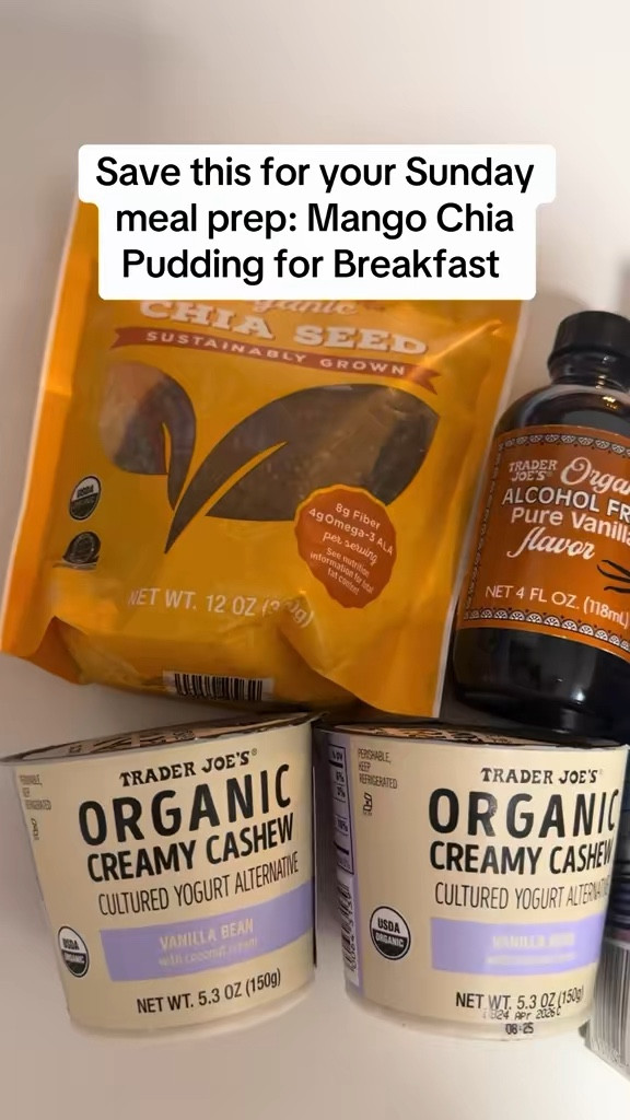 High protein mango chia pudding 🥭✨  

This has been my go-to easy meal prep lately and it’s so good.  

Ingredients:  
• 1.5 tbsp chia seeds  
• 1 scoop KOS Vanilla Protein Powder  
• ~1/3 cup milk  
• ~1/2 cup yogurt  
• 1 tsp vanilla extract  
• Stevia (to taste)  
• ~1/3 cup frozen mango  
• drizzle of honey  

Directions:  
Mix chia seeds, milk, vanilla, stevia, and protein powder until smooth. Add in yogurt and mix well. Top with mango + honey, then let sit in the fridge for a few hours or overnight.  

Note: I use dairy-free milk + yogurt, but you can adjust based on your dietary needs.  

Perfect for meal prep and stays good in the fridge for a few days 🤍  

#HealthyRecipes #ProteinRecipe #MealPrep #KOS #ChiaPudding 

#LTKfitnessgoals #LTKmorningroutine #LTKdayinmylife