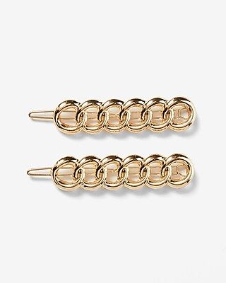 Set of 2 Gold Chain Hair Clips | Express