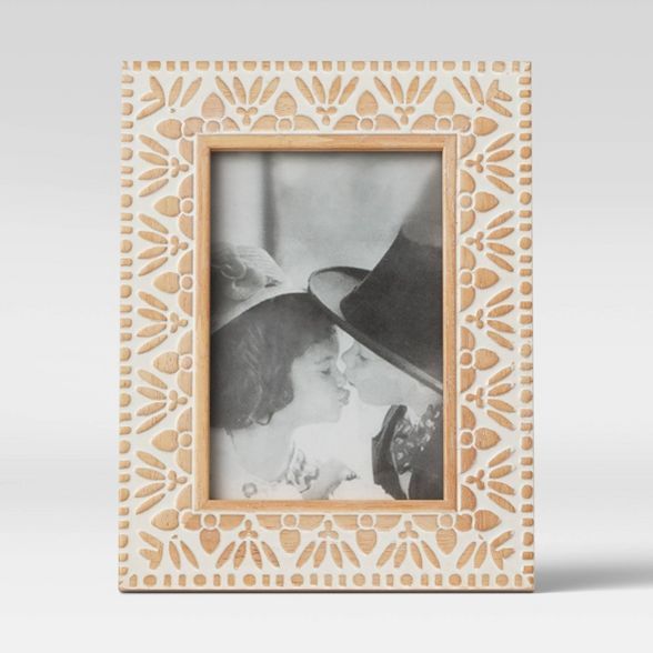 4" x 6" Carved Wood Frame White - Opalhouse™ | Target