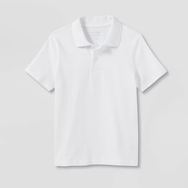 Boys' Short Sleeve Jersey Uniform Polo Shirt - Cat & Jack™ White | Target