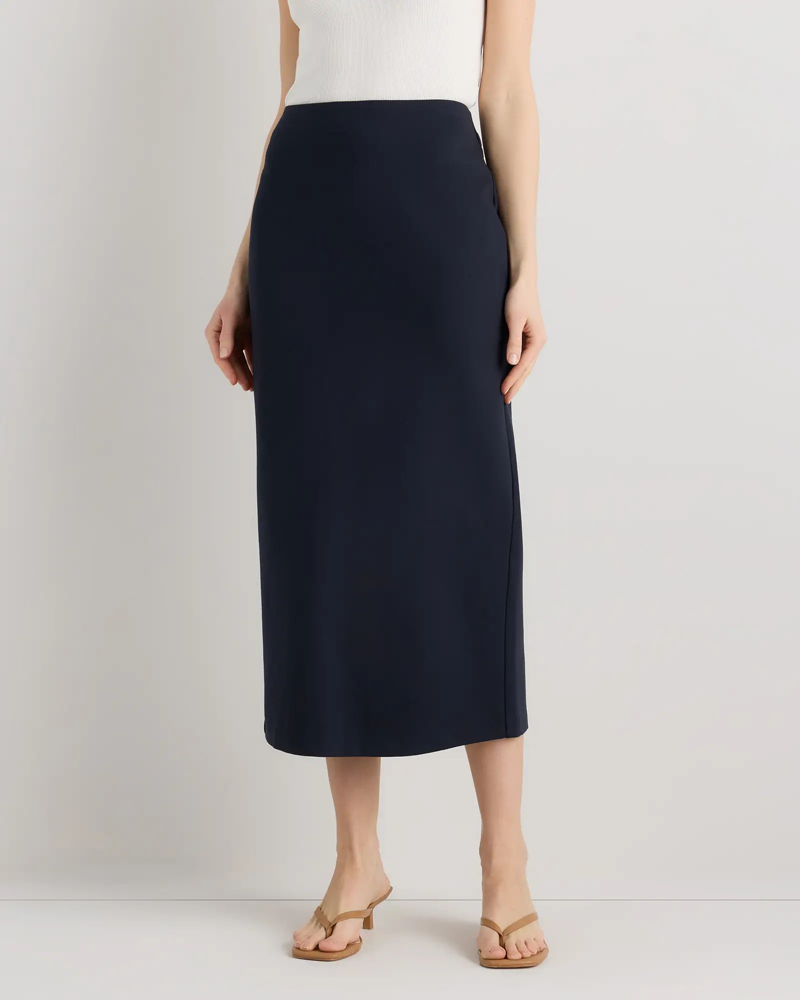 Ultra-Stretch Ponte Maxi Pencil Skirt | Quince
