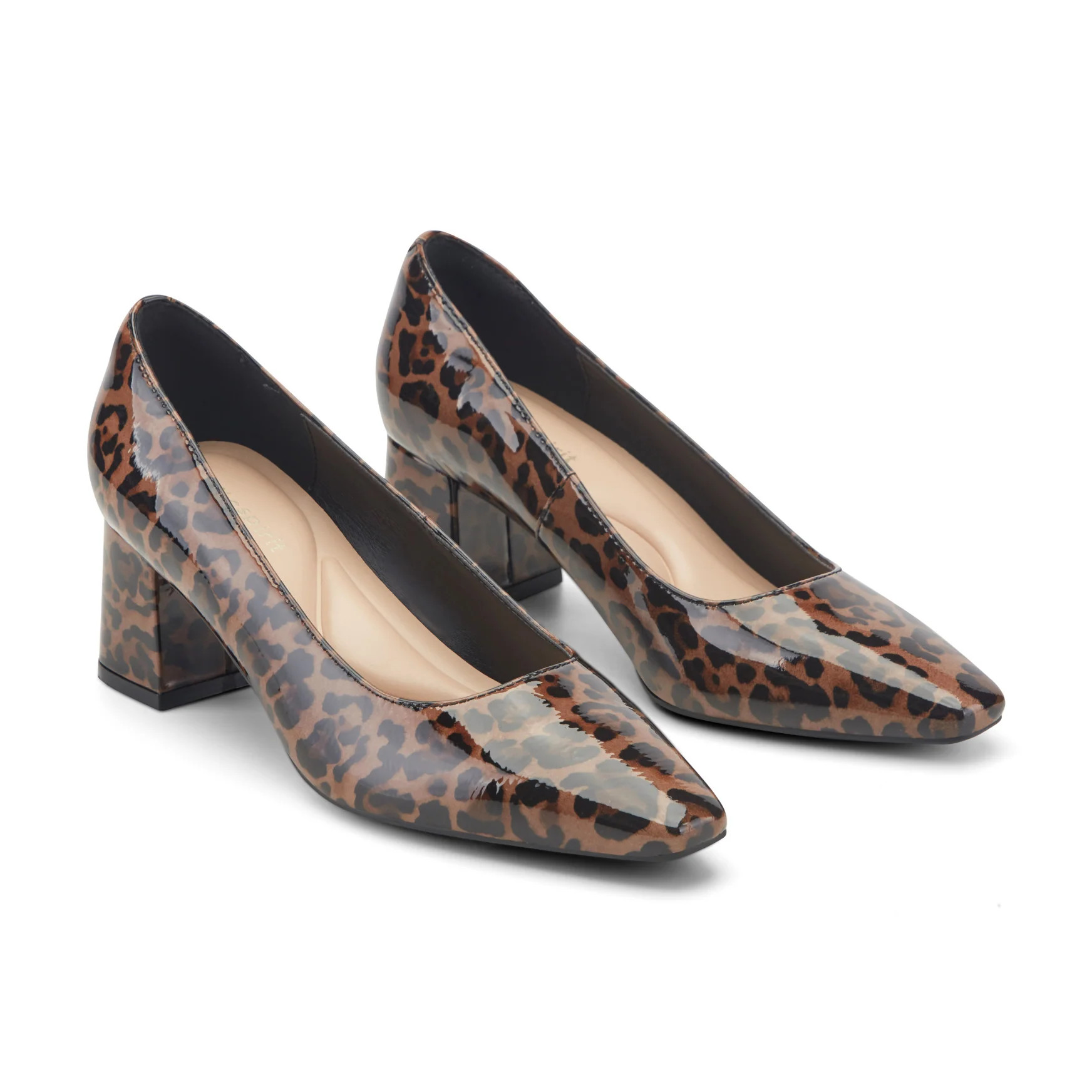 Women's Dorian Block Heel Pumps - Leopard Print Patent Leather | Easy Spirit | Easy Spirit