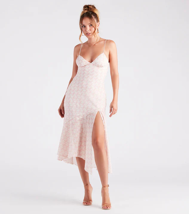 Be Mine Ditsy Floral A-Line Midi Dress | Windsor Stores