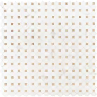 MSI Bianco Dolomite Crema Dotty 12.4 in. x 12.4 in. x 10 mm Polished Marble Mosaic Tile (10.7 sq.... | The Home Depot