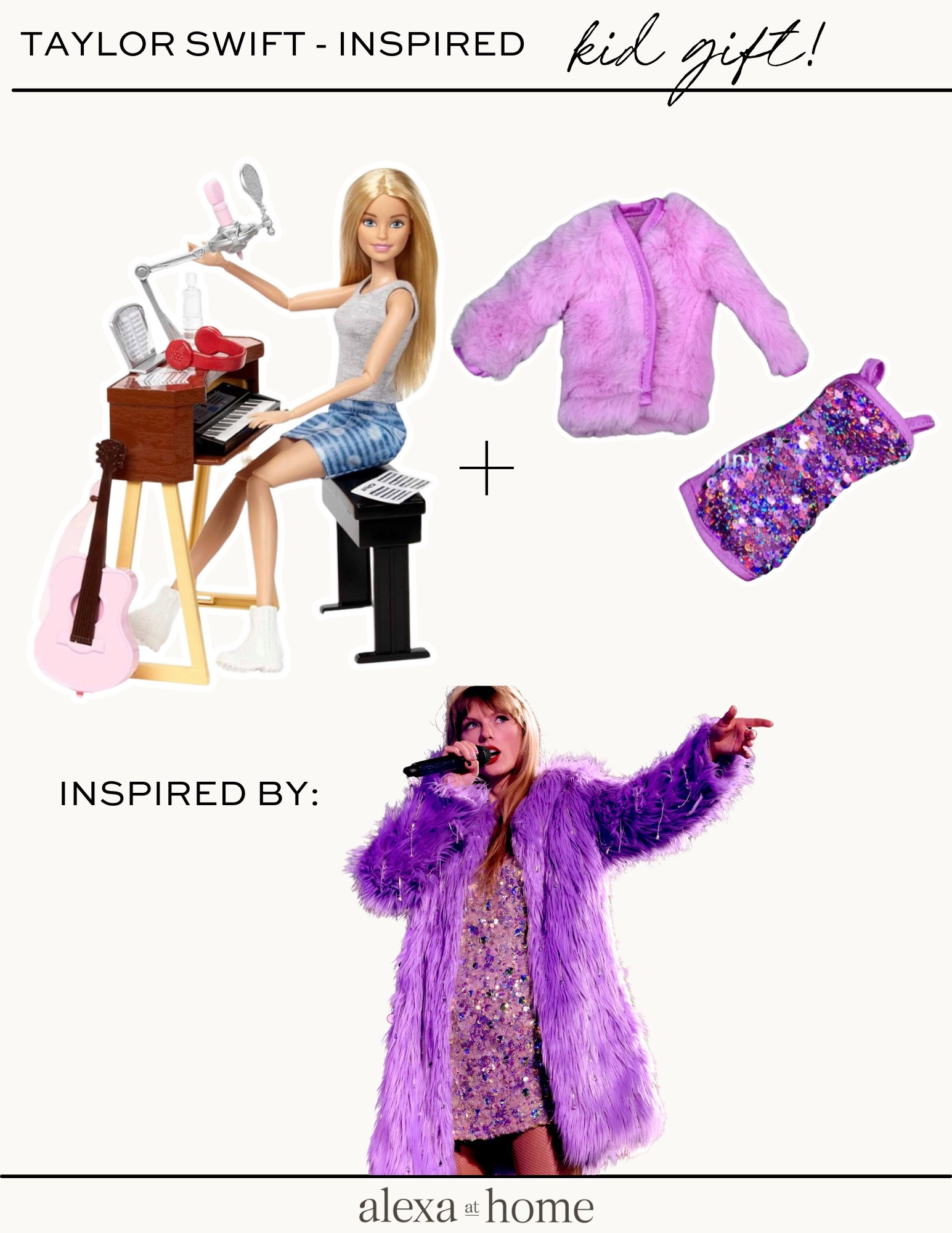 Kennedy is  a swiftie and also loves Barbie’s, but I unfortunately could not find a real t-swift Barbie that wasn’t a $600+ collector doll. So I got creative and got made her my own interpretation of a Taylor swift Barbie using  Musician Barbie and an Etsy outfit that looks like one of the Eras tour outfits. Turned out pretty cute I think !🙂 
Taylor swift inspired kid gift, 5 year old girl birthday gift, swiftie doll, Taylor swift lovers 

#LTKFamily #LTKKids