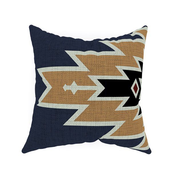 Decorative Throw Pillow Cover, 18” x 18”, Multi, Southwest Motif Pattern on Faux Leather with... | Walmart (US)