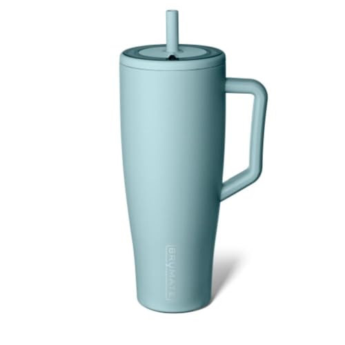 BrüMate Era 40 oz Tumbler with Handle and Straw | 100% Leakproof Insulated Water Bottle Tumbler with Lid and Flexible SoftSip Straw | Made of Stainless Steel | Cup Holder Friendly | 40oz (Mist) | Amazon (US)