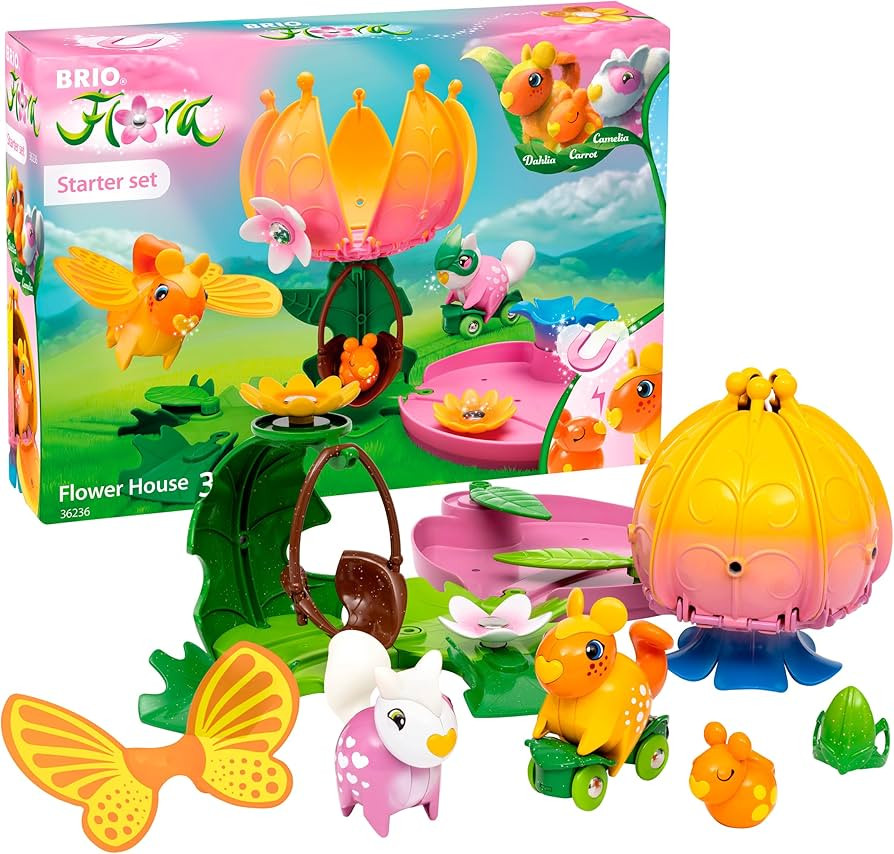 BRIO Flora Flower House Starter Set - 19-Piece Interactive Build & Decorate Playset for Open-Ende... | Amazon (US)
