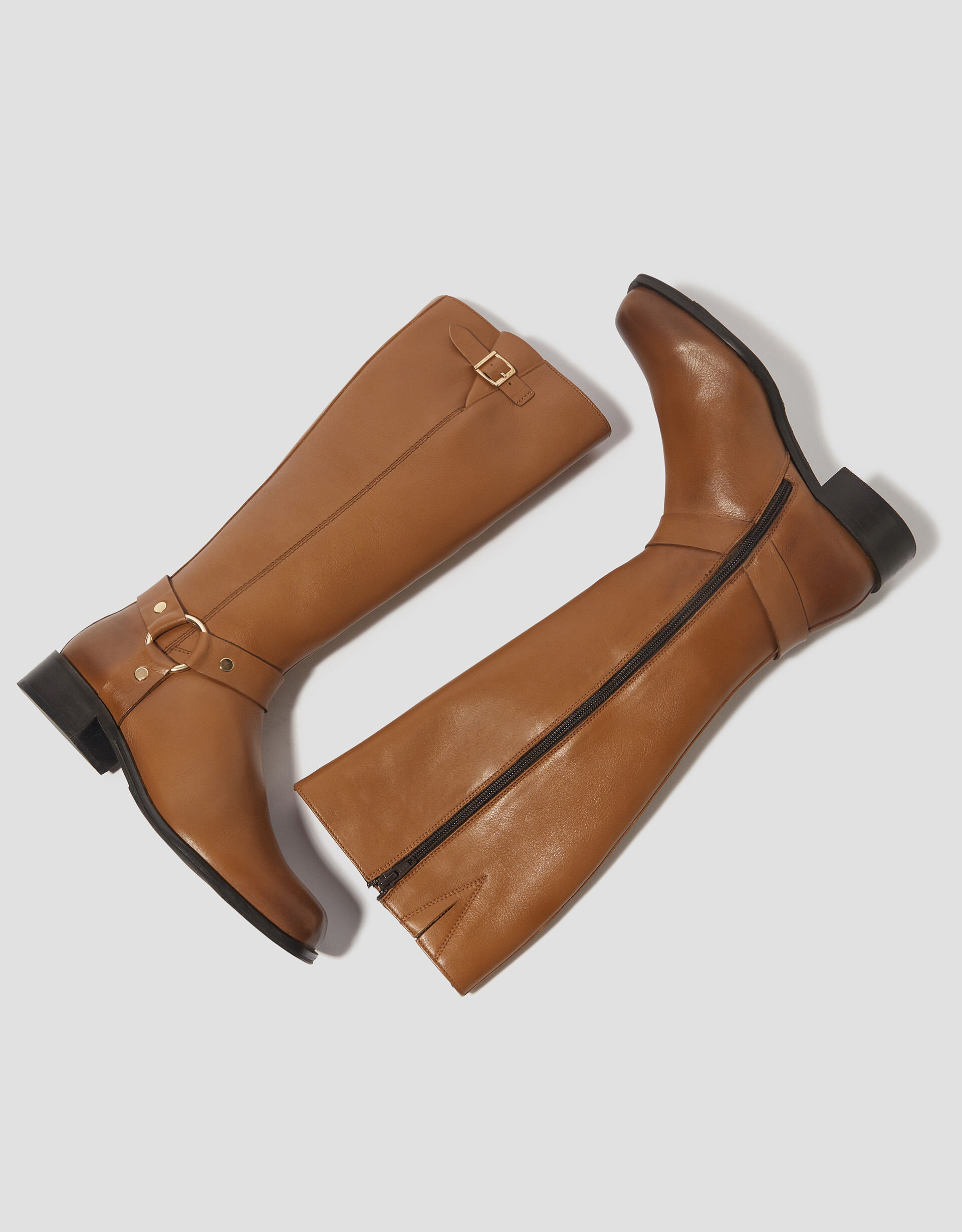 Leyla Leather Knee High Boots Tan | Monsoon (UK)